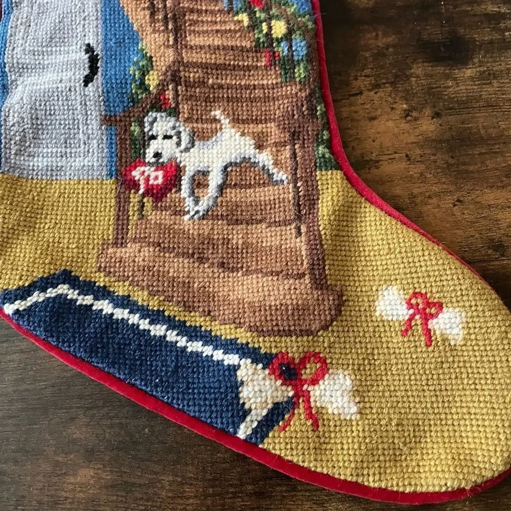 Vintage Land’s End “Daisy” Christmas stocking / needlepoint